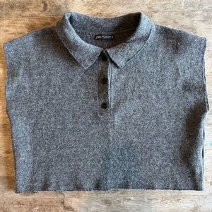 ZARA WOOL CROPPED POLO